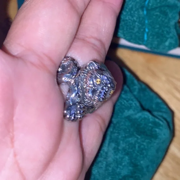 John Hardy JAI Sterling Panther Ring with Citrine Eyes FIRM